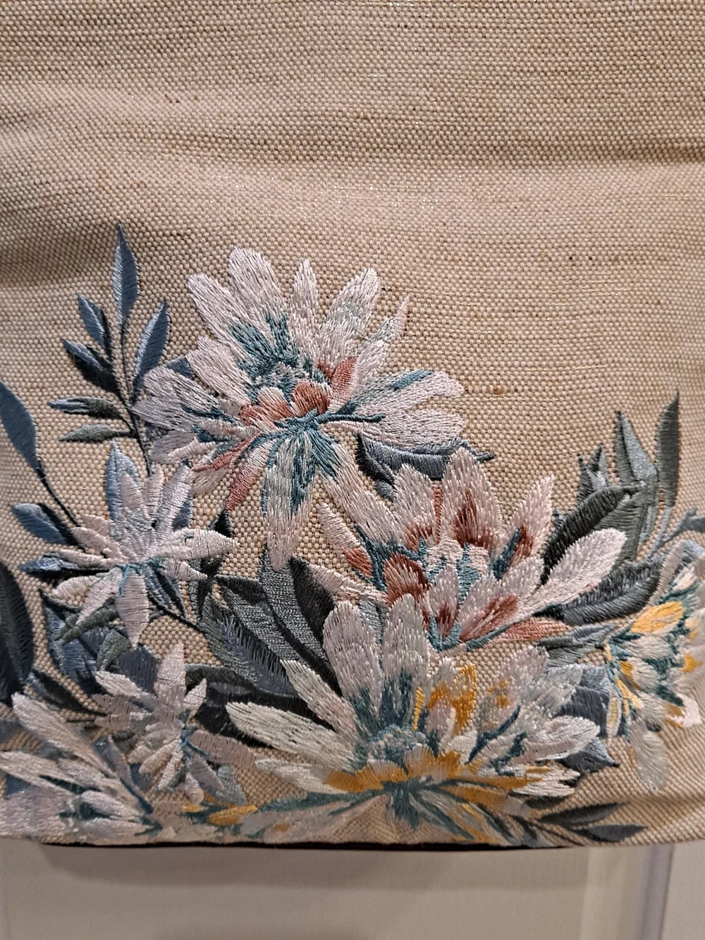 Tommy Bahama Jute Cotton Linen Crossbody Bag Floral Embroidery Tropical LNWOT
